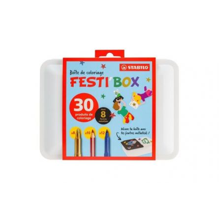 Boite de Coloriage à décorer Festi'Box Stabilo  Ikaipaka jeux &