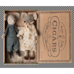GrandMa & GrandPa Souris in CigarBox Maileg Ikaipaka jeux &