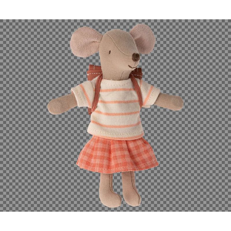 Maïleg Grande sœur Souris corail Tricycle Maileg Ikaipaka jeux