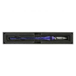 Plume verre torsadée bleu nuit 18cm  Ikaipaka jeux & jouets