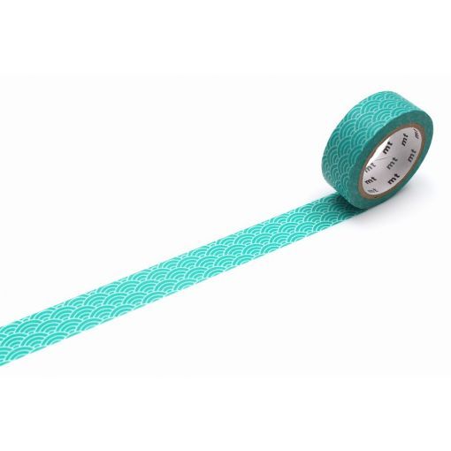 Masking Tape Motif Vague Seigaiha Vert Oz Ikaipaka jeux &