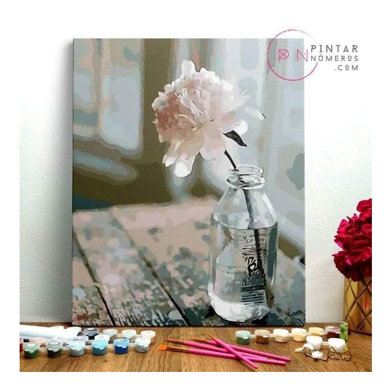 Peinture aux numéros Fleurs dans un verre Pintar Numeros