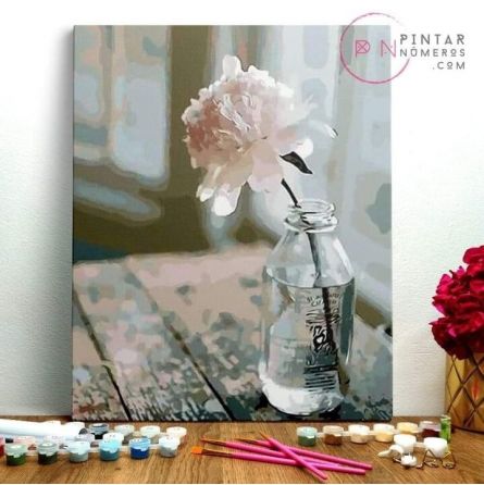 Peinture aux numéros Fleurs dans un verre Pintar Numeros