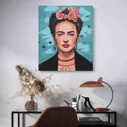 Peinture aux numéros Frida Kahlo II Pintar Numeros Ikaipaka
