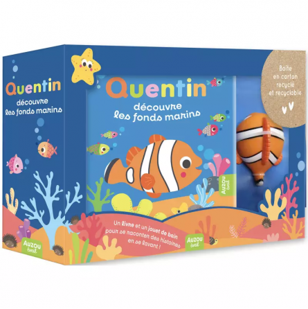 Livre de bain Quentin découvre les fonds marins AUZOU Ikaipaka