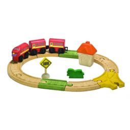 Circuit train/voiture ovale - Plan Toys PlanToys Ikaipaka jeux