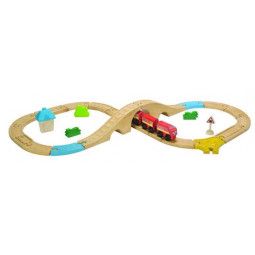 Circuit train/voiture en 8 - Plan Toys - IkaIpaka Royan