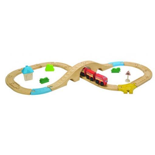 Circuit train/voiture en 8 - Plan Toys PlanToys Ikaipaka jeux &
