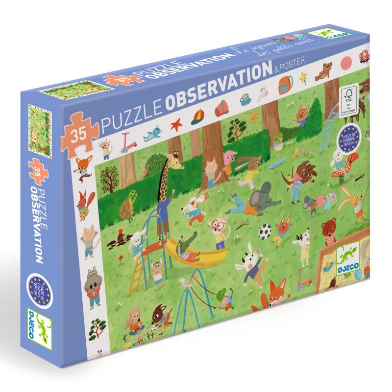 Puzzle 35p Observation Le Square des petits amis Djeco Ikaipaka