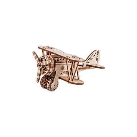 Maquette Avion 3D bois - Avion Biplan (63 pcs)  Ikaipaka jeux &