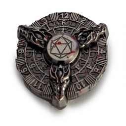 Dé Spinner 7 dés en 1 Tête de Dragon acier et rouge Répliquant