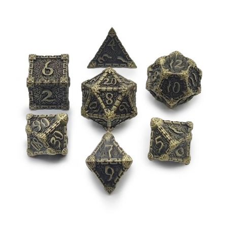 Set de 7 dés Mythologic Antic-Bronze Répliquant Ikaipaka jeux &