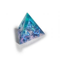 Set de 7 dés Stardust Bleu et Violet paillettes mouvantes