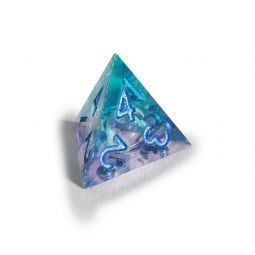 Set de 7 dés Stardust Bleu et Violet paillettes mouvantes