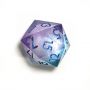 Set de 7 dés Stardust Bleu et Violet paillettes mouvantes