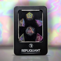 set de 7 dés Stardust Iridescent paillettes mouvantes