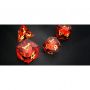 Set de 7 dés Oeil de Dragon mouvant Orange Répliquant Ikaipaka