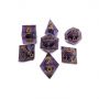 Set de 7 dés Œil de Dragon mouvant Violet Répliquant Ikaipaka