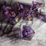 Set de 7 dés Œil de Dragon mouvant Violet Répliquant Ikaipaka