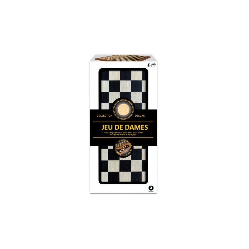 Jeu de Dames en Bois Pliable - Deluxe  Ikaipaka jeux & jouets