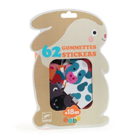Grosses gommettes Animaux de la ferme Djeco Ikaipaka jeux &