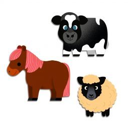 Grosses gommettes Animaux de la ferme Djeco Ikaipaka jeux &