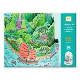 Coloriage Diorama Au sommet de mon île Djeco Ikaipaka jeux &