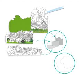 Coloriage Diorama Au sommet de mon île Djeco Ikaipaka jeux &