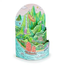 Coloriage Diorama Au sommet de mon île Djeco Ikaipaka jeux &