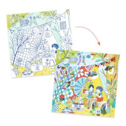 Coloriage surprise Les cabanes de Nina Djeco Ikaipaka jeux &