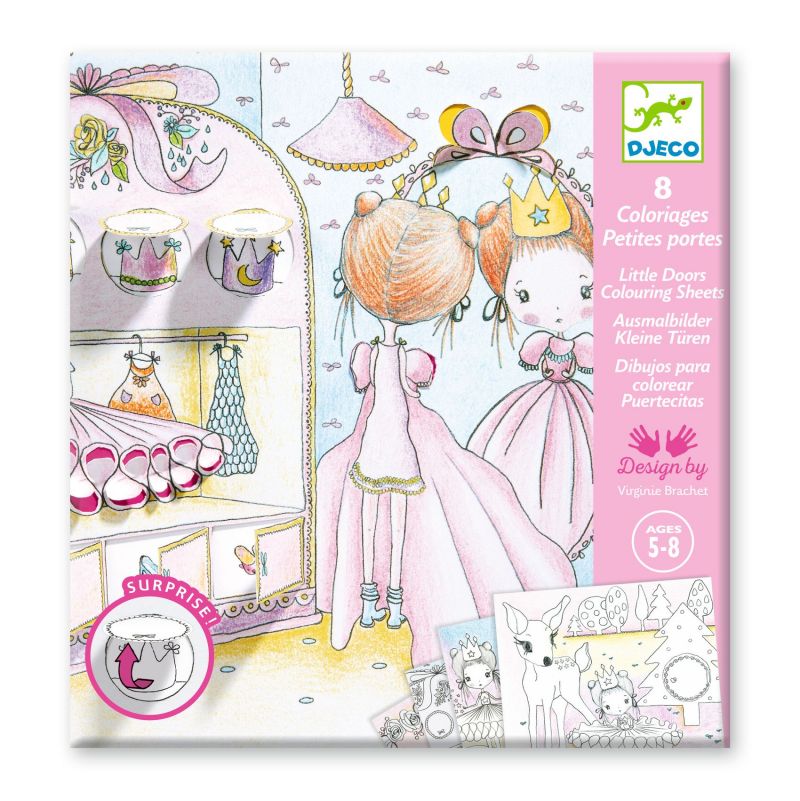 Coloriage surprise Les petites portes de Pupi Djeco Ikaipaka