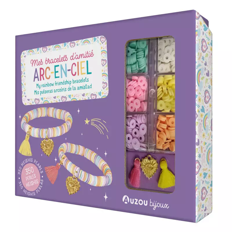 Bracelets d'amitié DIY Arc en ciel AUZOU Ikaipaka jeux & jouets