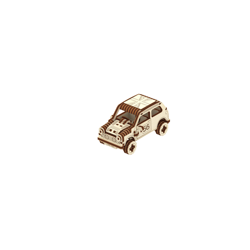Maquette Bois Voiture de rallye 98 pcs  Ikaipaka jeux & jouets
