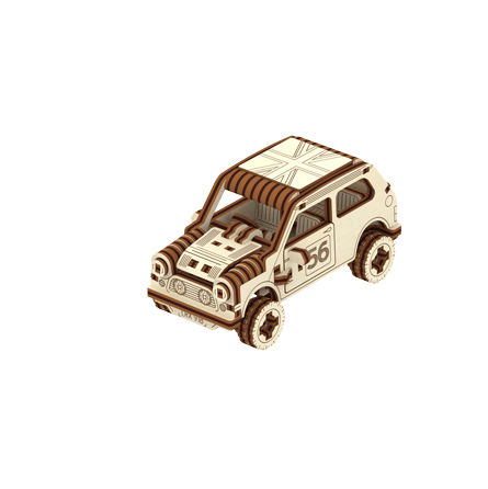 Maquette Bois Voiture de rallye 98 pcs  Ikaipaka jeux & jouets