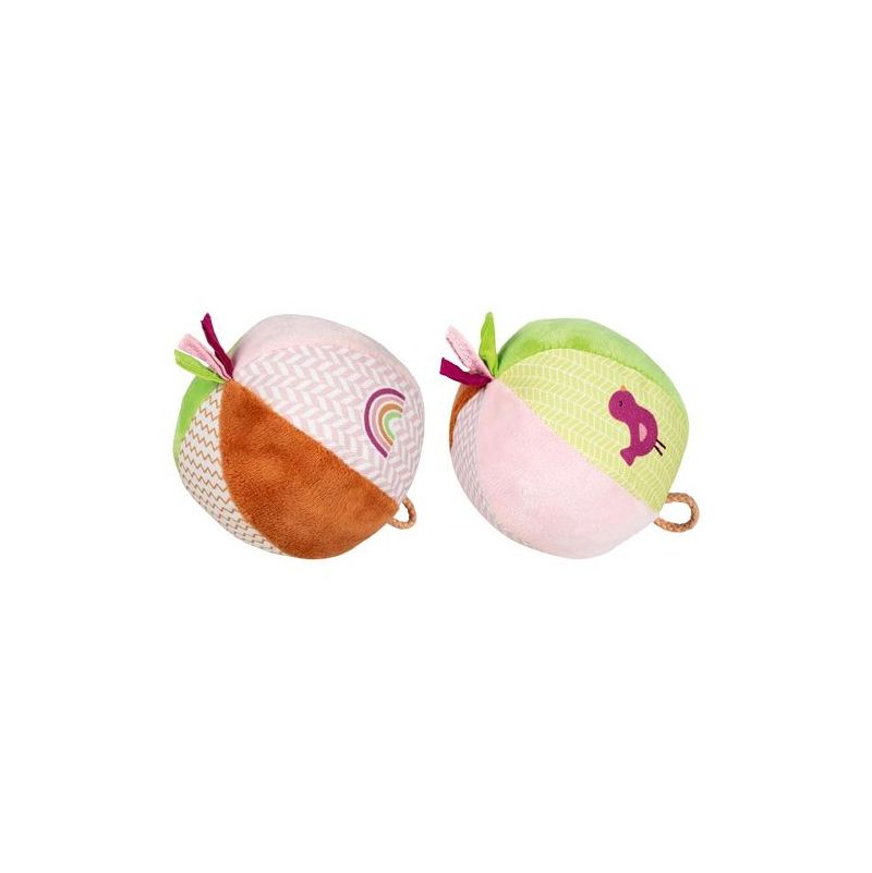 Balle Eveil avec Grelot rose-vert Goki Ikaipaka jeux & jouets