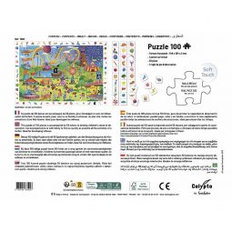 Puzzle 100p Planisphère des Animaux Sentosphere Ikaipaka jeux &