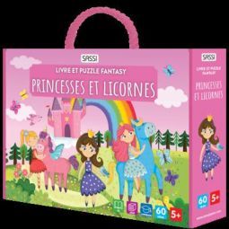 Puzzle 100p + livre Princesses et licornes Sassi Ikaipaka jeux