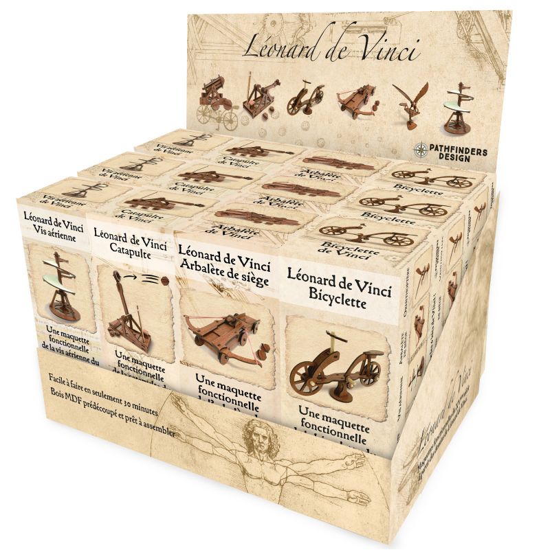 Maquette Léonard de Vinci en bois - vendu à l'unité  Ikaipaka
