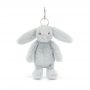Porte Clefs Bashful silver Bunny Bag Charm Jellycat Jellycat