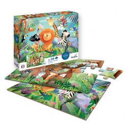 Puzzle 24p X 2 Animaux Sauvages Sentosphere Ikaipaka jeux &