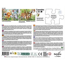 Puzzle 24p X 2 Animaux Sauvages Sentosphere Ikaipaka jeux &