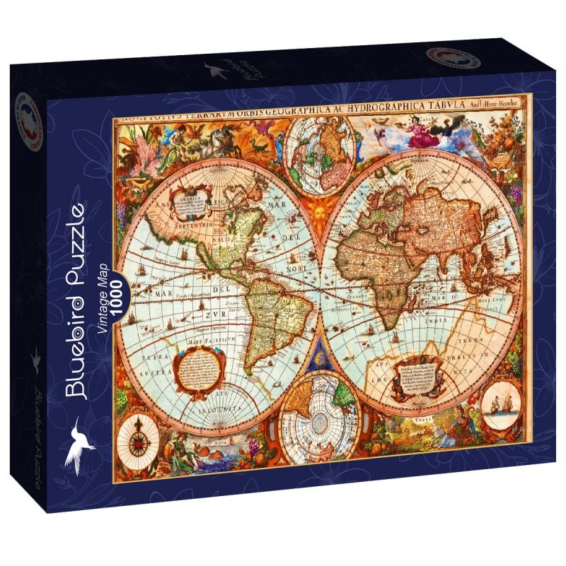 Puzzle 1000p Carte vintage BlueBird Ikaipaka jeux & jouets Royan
