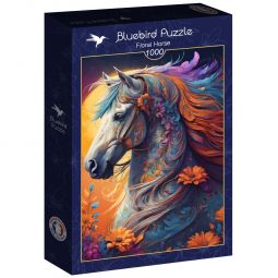 Puzzle 1000p Cheval fleuri BlueBird Ikaipaka jeux & jouets Royan