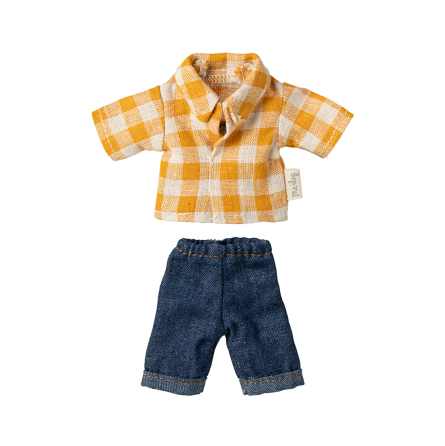 Maïleg Vêtement Chemise jaune et pantalon Papa Souris Maileg