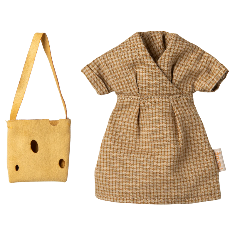 Maïleg vêtement Robe Jaune et Sac Maman Souris Maileg Ikaipaka