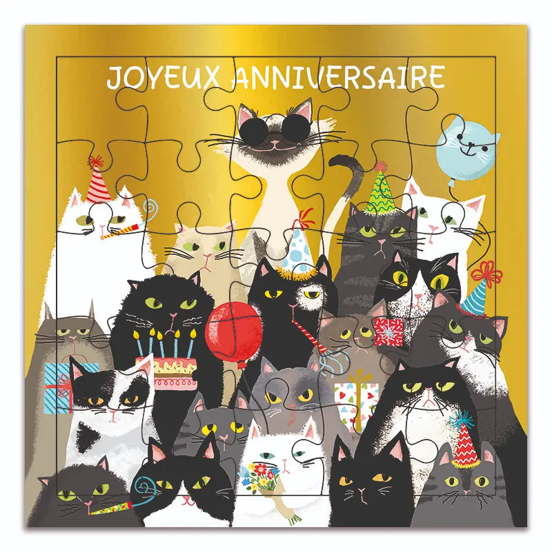 Carte Puzzle Anniversaire Photo Matous Cartes d'ART Ikaipaka