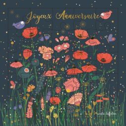 Carte Puzzle Anniversaire Coquelicots Cartes d'ART Ikaipaka