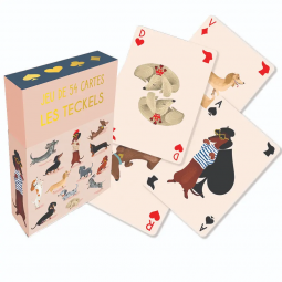 Jeu de 54 cartes Teckels Club Cartes d'ART Ikaipaka jeux &