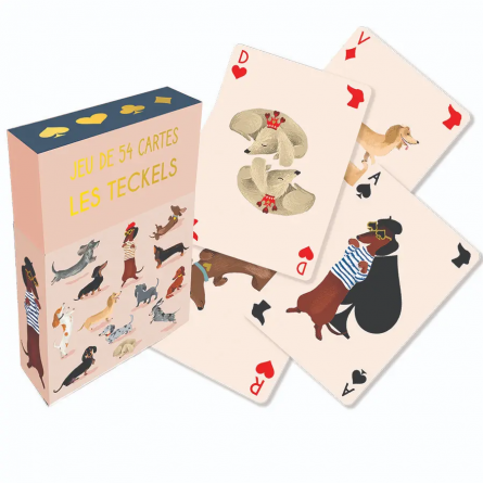Jeu de 54 cartes Teckels Club Cartes d'ART Ikaipaka jeux &