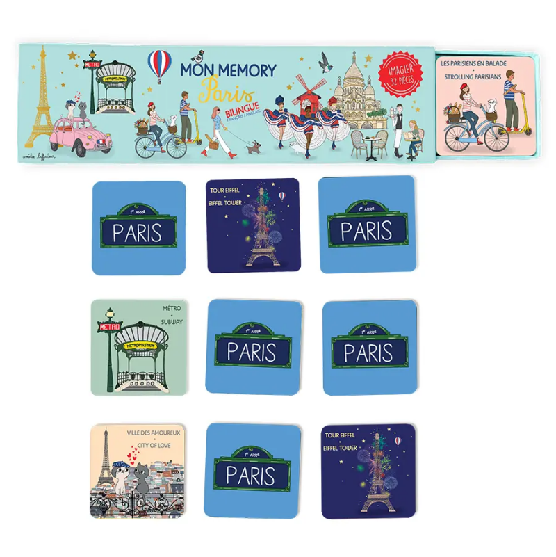 Mémory Paris Bilingue Cartes d'ART Ikaipaka jeux & jouets Royan